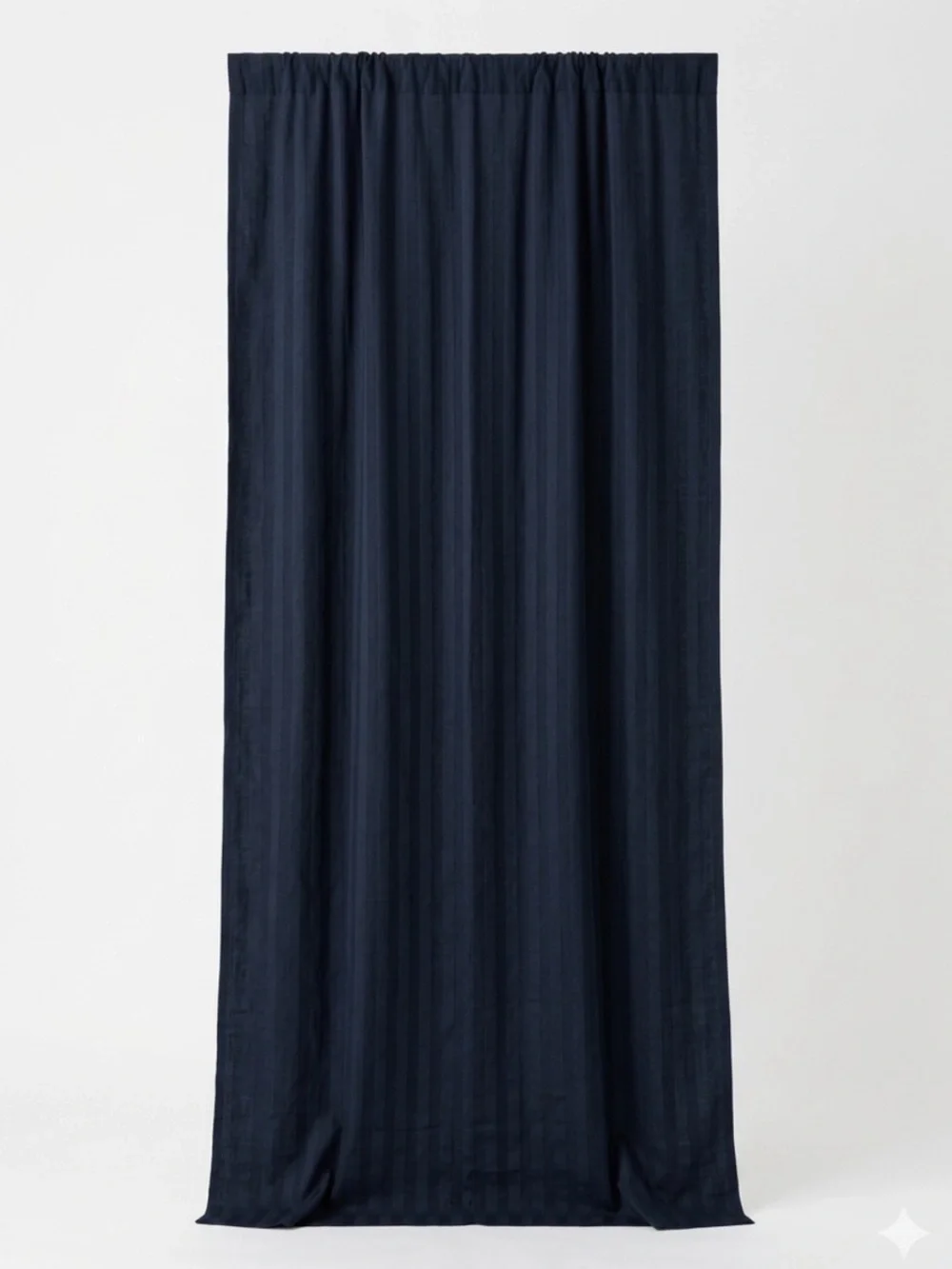 CB2 Linen Blend Track Black Striped Curtain Panel 48x108